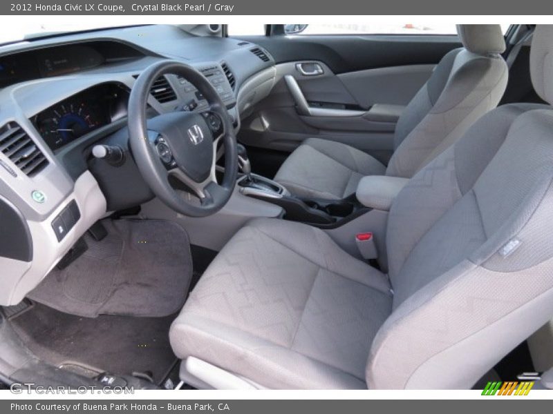Crystal Black Pearl / Gray 2012 Honda Civic LX Coupe