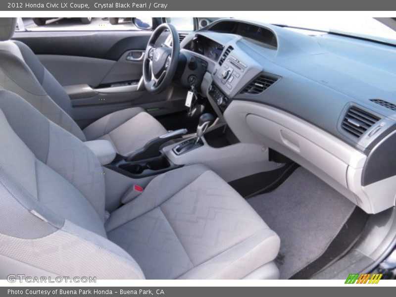 Crystal Black Pearl / Gray 2012 Honda Civic LX Coupe