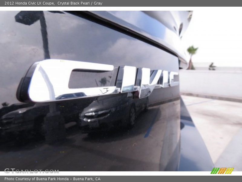 Crystal Black Pearl / Gray 2012 Honda Civic LX Coupe