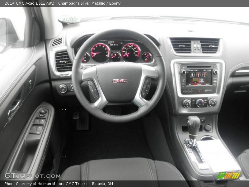 Champagne Silver Metallic / Ebony 2014 GMC Acadia SLE AWD