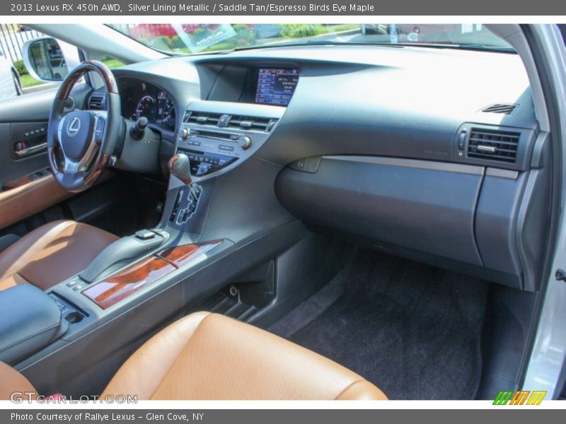 Silver Lining Metallic / Saddle Tan/Espresso Birds Eye Maple 2013 Lexus RX 450h AWD