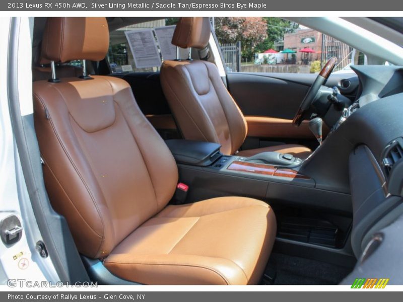 Silver Lining Metallic / Saddle Tan/Espresso Birds Eye Maple 2013 Lexus RX 450h AWD