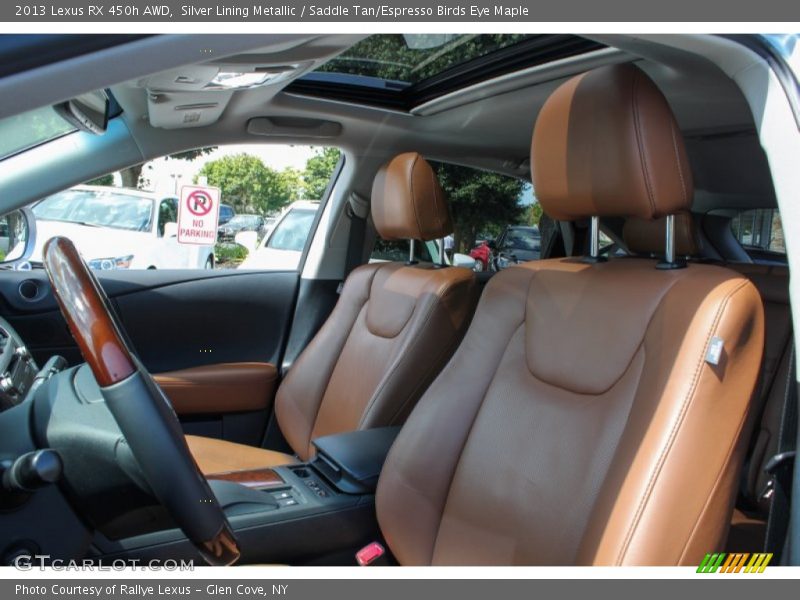 Silver Lining Metallic / Saddle Tan/Espresso Birds Eye Maple 2013 Lexus RX 450h AWD