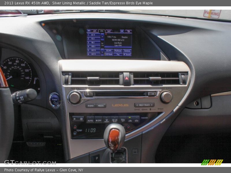 Silver Lining Metallic / Saddle Tan/Espresso Birds Eye Maple 2013 Lexus RX 450h AWD