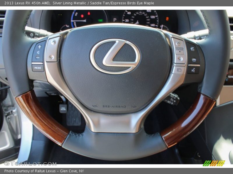 Silver Lining Metallic / Saddle Tan/Espresso Birds Eye Maple 2013 Lexus RX 450h AWD