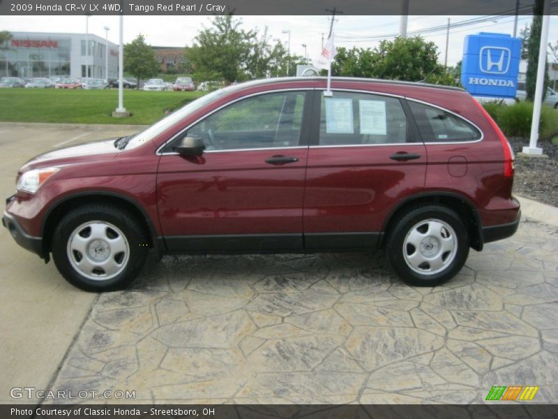 Tango Red Pearl / Gray 2009 Honda CR-V LX 4WD