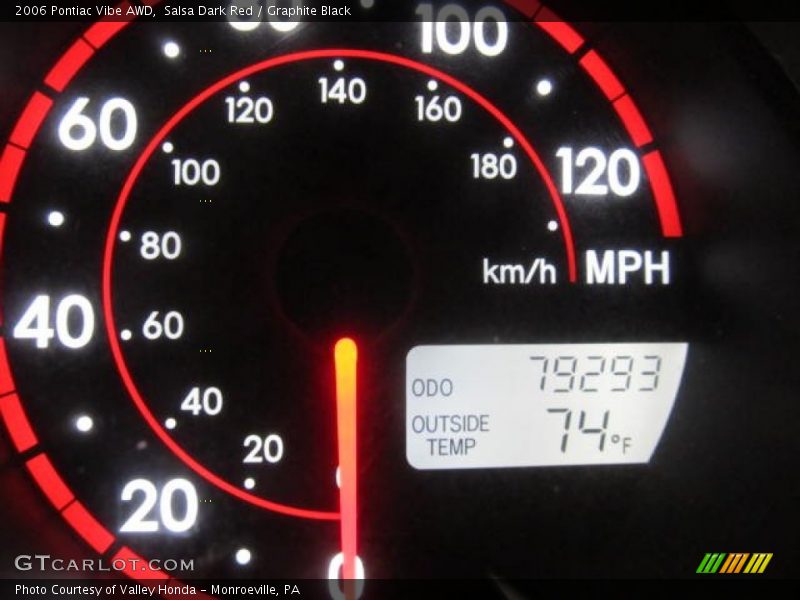 Salsa Dark Red / Graphite Black 2006 Pontiac Vibe AWD