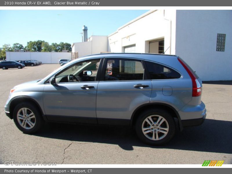 Glacier Blue Metallic / Gray 2010 Honda CR-V EX AWD