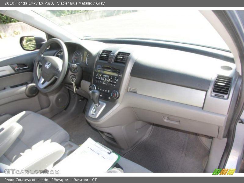 Glacier Blue Metallic / Gray 2010 Honda CR-V EX AWD