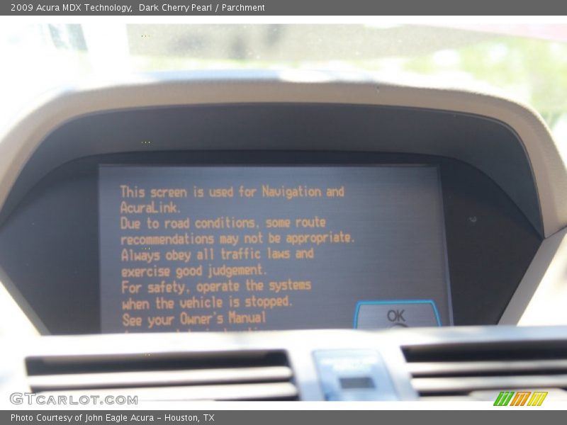 Dark Cherry Pearl / Parchment 2009 Acura MDX Technology