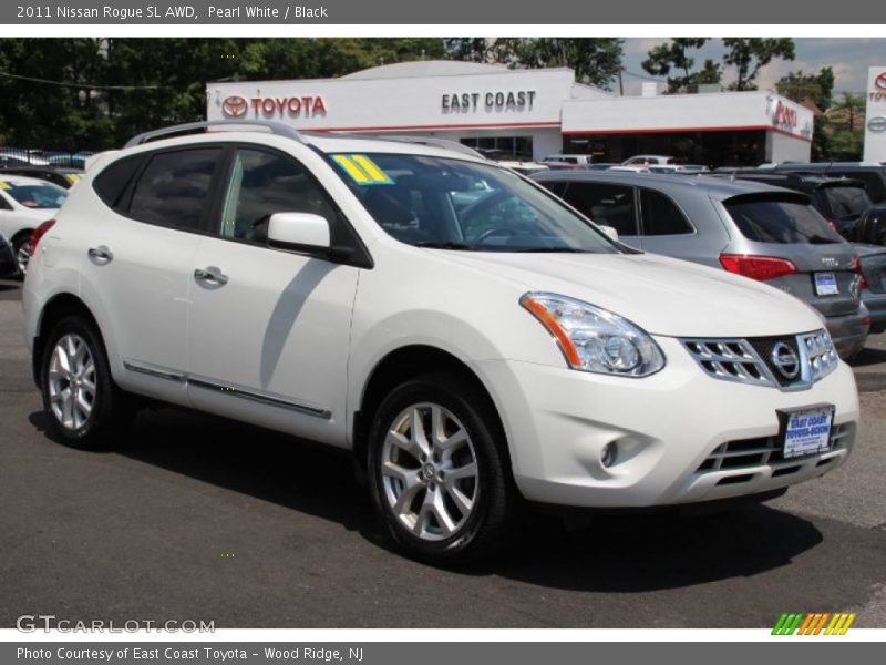 Pearl White / Black 2011 Nissan Rogue SL AWD