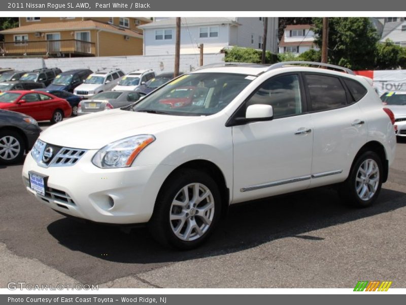 Pearl White / Black 2011 Nissan Rogue SL AWD