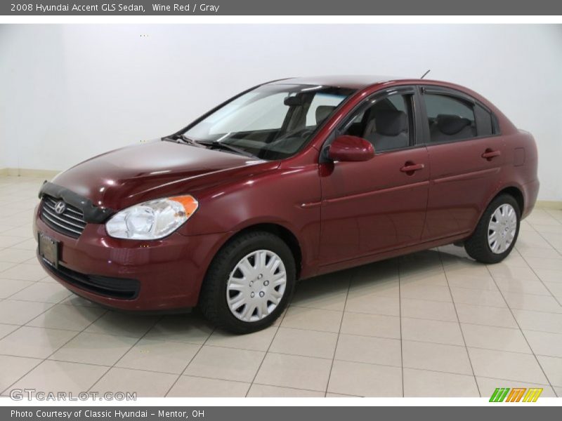 Wine Red / Gray 2008 Hyundai Accent GLS Sedan