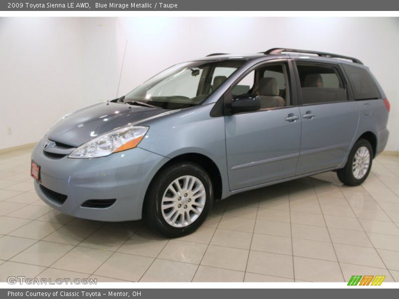 Blue Mirage Metallic / Taupe 2009 Toyota Sienna LE AWD