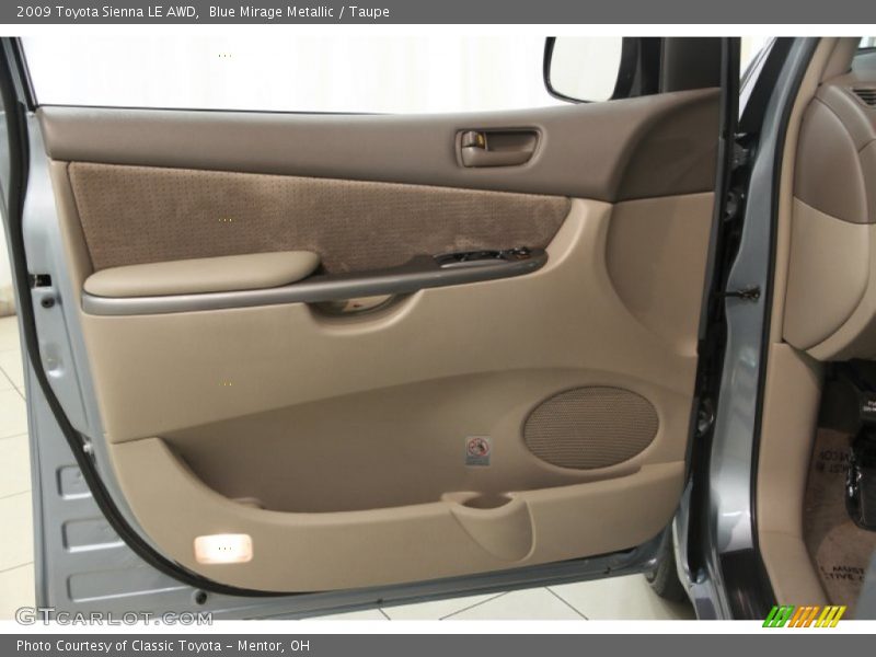 Blue Mirage Metallic / Taupe 2009 Toyota Sienna LE AWD