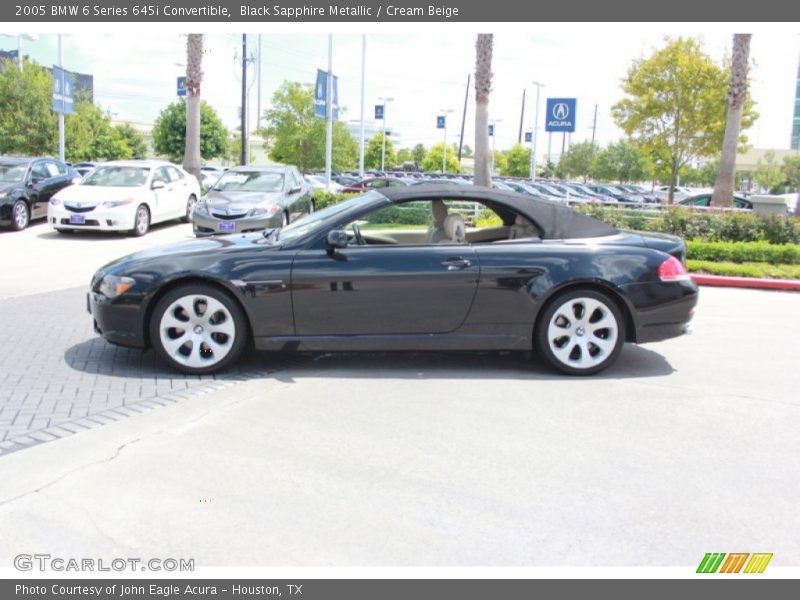 Black Sapphire Metallic / Cream Beige 2005 BMW 6 Series 645i Convertible