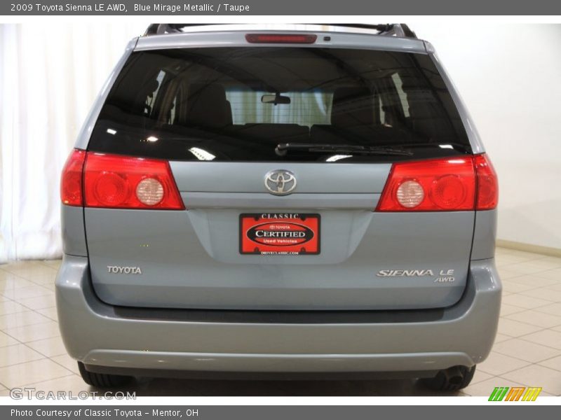 Blue Mirage Metallic / Taupe 2009 Toyota Sienna LE AWD
