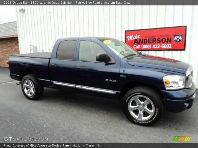 Patriot Blue Pearl / Medium Slate Gray 2008 Dodge Ram 1500 Laramie Quad Cab 4x4