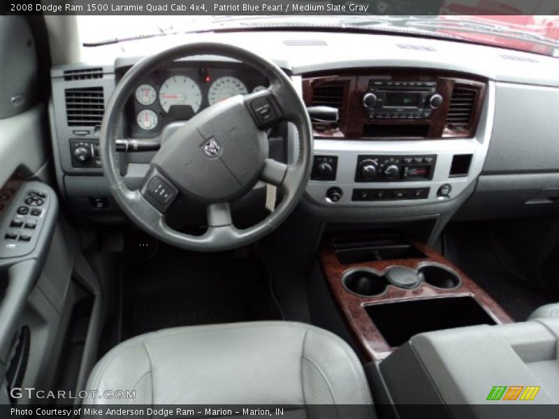 Patriot Blue Pearl / Medium Slate Gray 2008 Dodge Ram 1500 Laramie Quad Cab 4x4