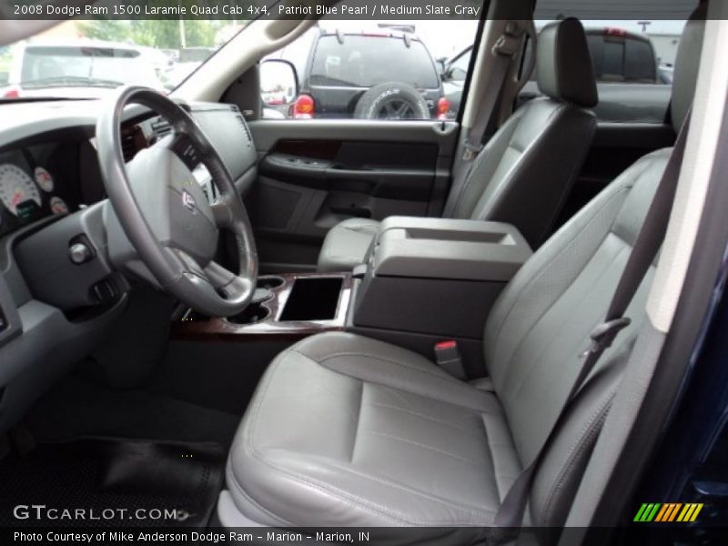 Patriot Blue Pearl / Medium Slate Gray 2008 Dodge Ram 1500 Laramie Quad Cab 4x4