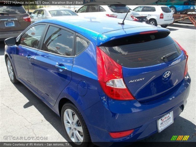 Marathon Blue / Black 2013 Hyundai Accent SE 5 Door