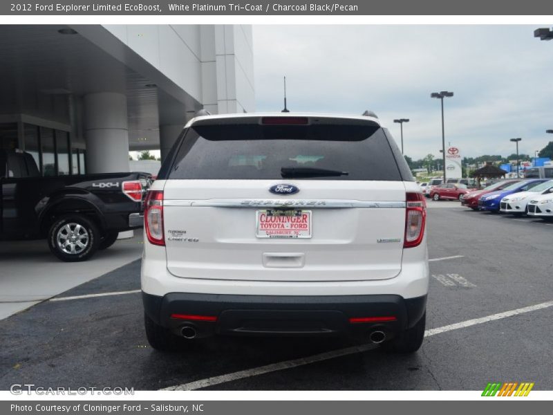 White Platinum Tri-Coat / Charcoal Black/Pecan 2012 Ford Explorer Limited EcoBoost