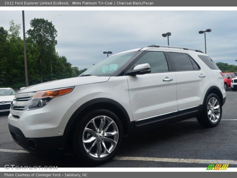 White Platinum Tri-Coat / Charcoal Black/Pecan 2012 Ford Explorer Limited EcoBoost