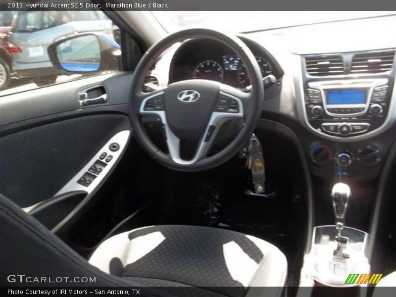 Marathon Blue / Black 2013 Hyundai Accent SE 5 Door