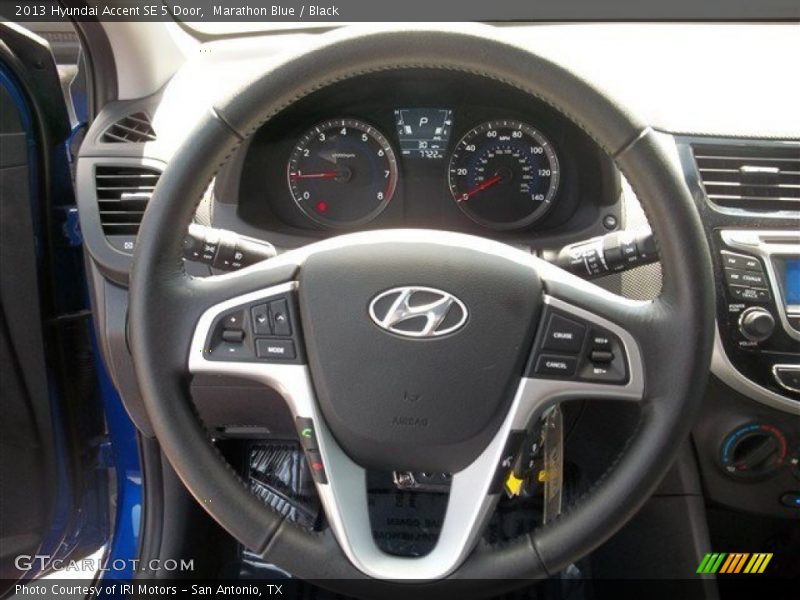 Marathon Blue / Black 2013 Hyundai Accent SE 5 Door