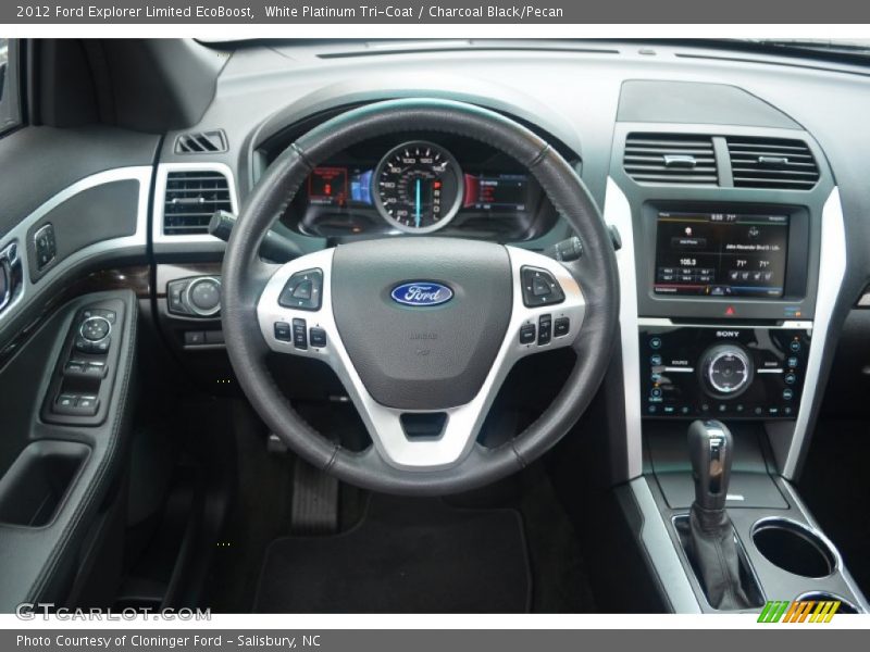 White Platinum Tri-Coat / Charcoal Black/Pecan 2012 Ford Explorer Limited EcoBoost