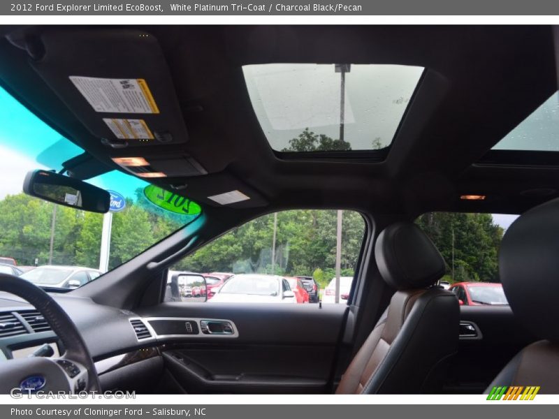 White Platinum Tri-Coat / Charcoal Black/Pecan 2012 Ford Explorer Limited EcoBoost