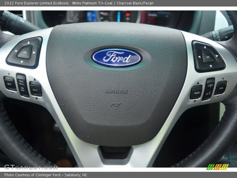 White Platinum Tri-Coat / Charcoal Black/Pecan 2012 Ford Explorer Limited EcoBoost