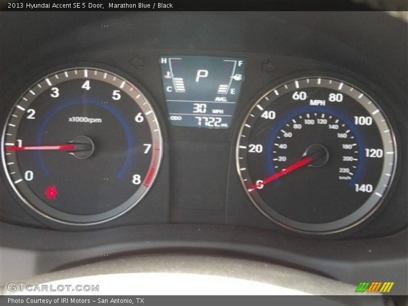 Marathon Blue / Black 2013 Hyundai Accent SE 5 Door