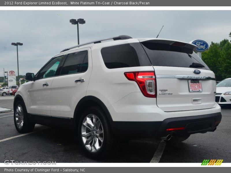 White Platinum Tri-Coat / Charcoal Black/Pecan 2012 Ford Explorer Limited EcoBoost