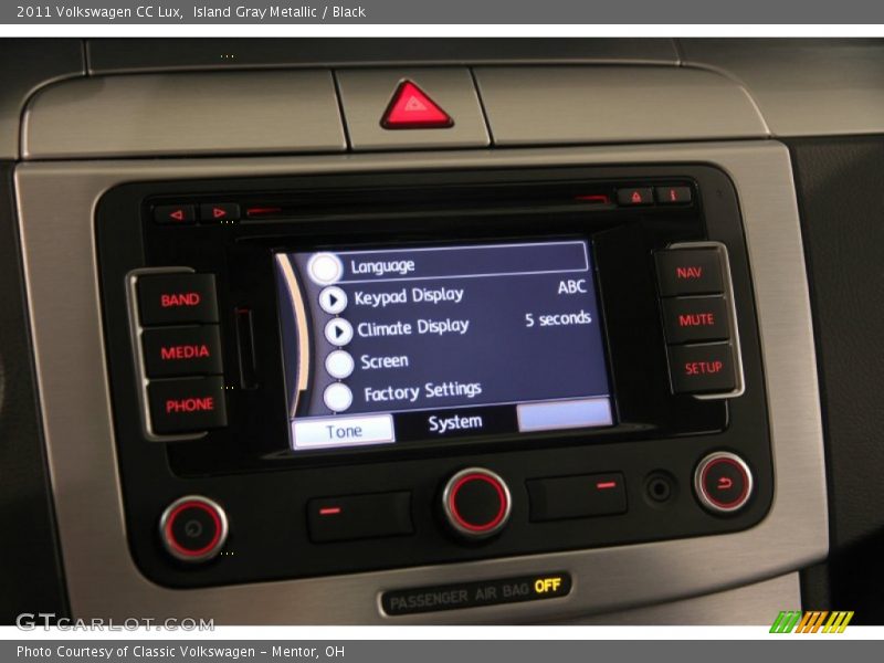 Island Gray Metallic / Black 2011 Volkswagen CC Lux