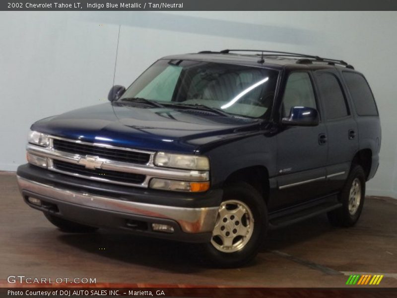 Indigo Blue Metallic / Tan/Neutral 2002 Chevrolet Tahoe LT