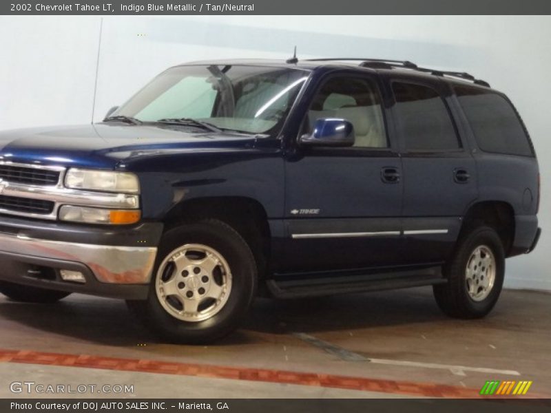 Indigo Blue Metallic / Tan/Neutral 2002 Chevrolet Tahoe LT