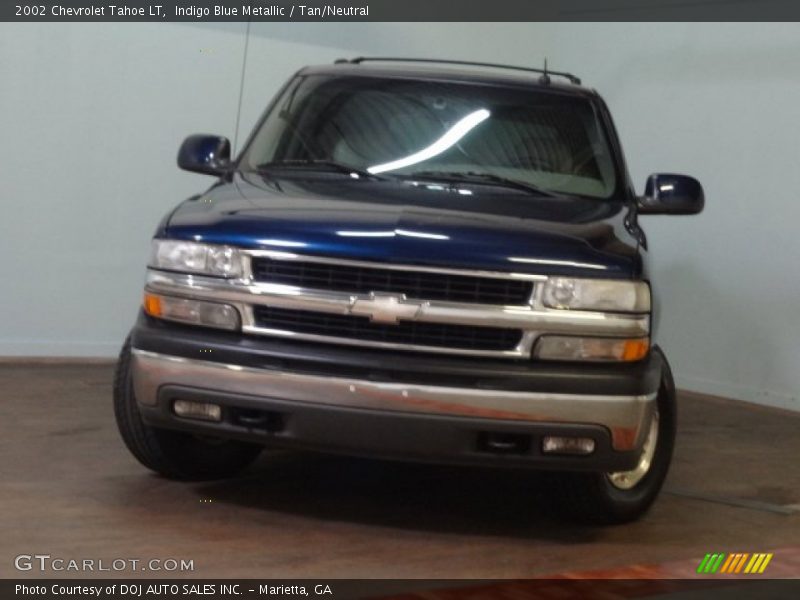 Indigo Blue Metallic / Tan/Neutral 2002 Chevrolet Tahoe LT