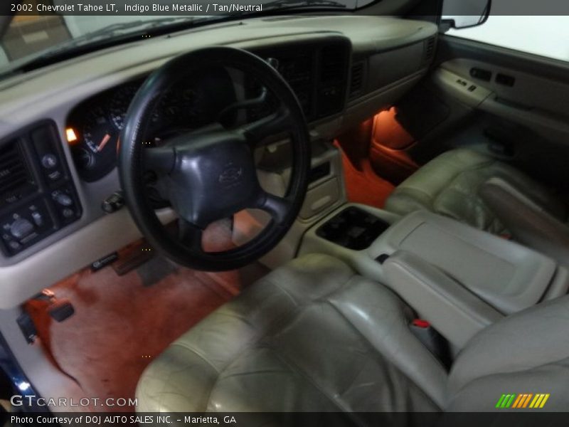 Indigo Blue Metallic / Tan/Neutral 2002 Chevrolet Tahoe LT