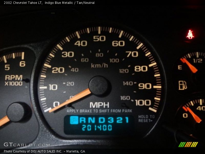 Indigo Blue Metallic / Tan/Neutral 2002 Chevrolet Tahoe LT