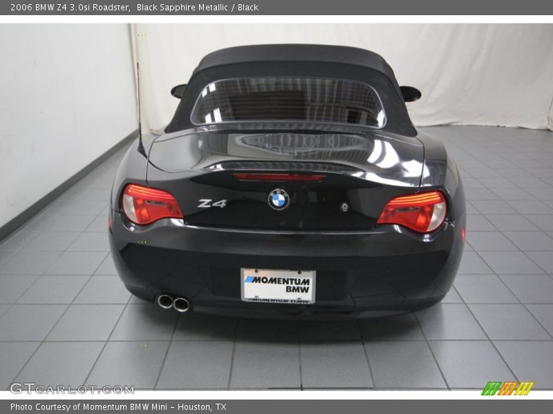 Black Sapphire Metallic / Black 2006 BMW Z4 3.0si Roadster