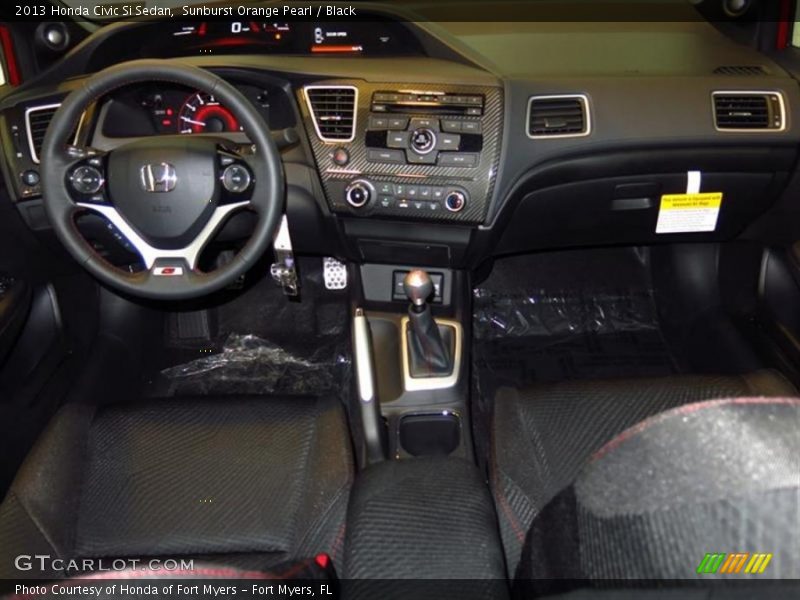 Sunburst Orange Pearl / Black 2013 Honda Civic Si Sedan