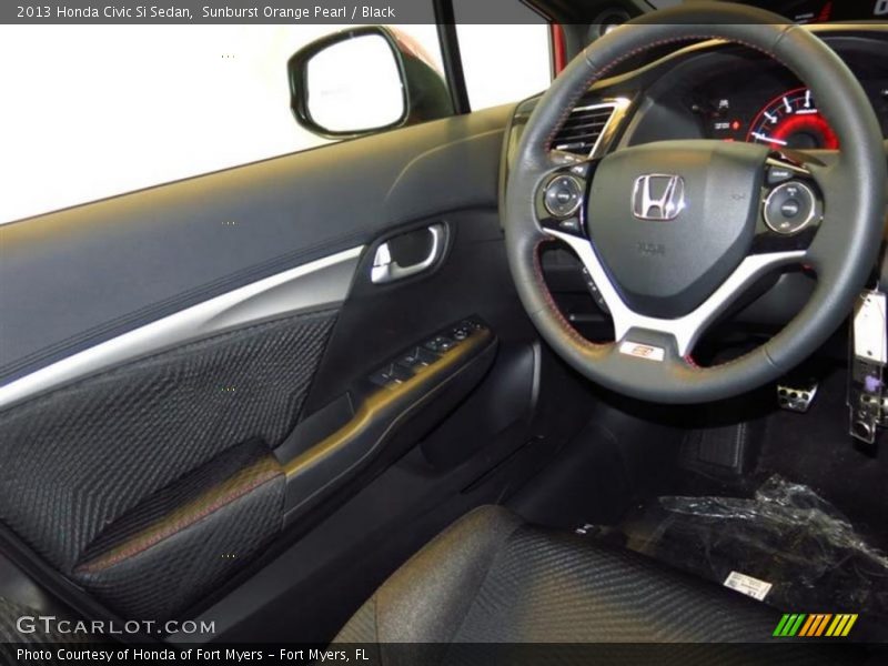 Sunburst Orange Pearl / Black 2013 Honda Civic Si Sedan