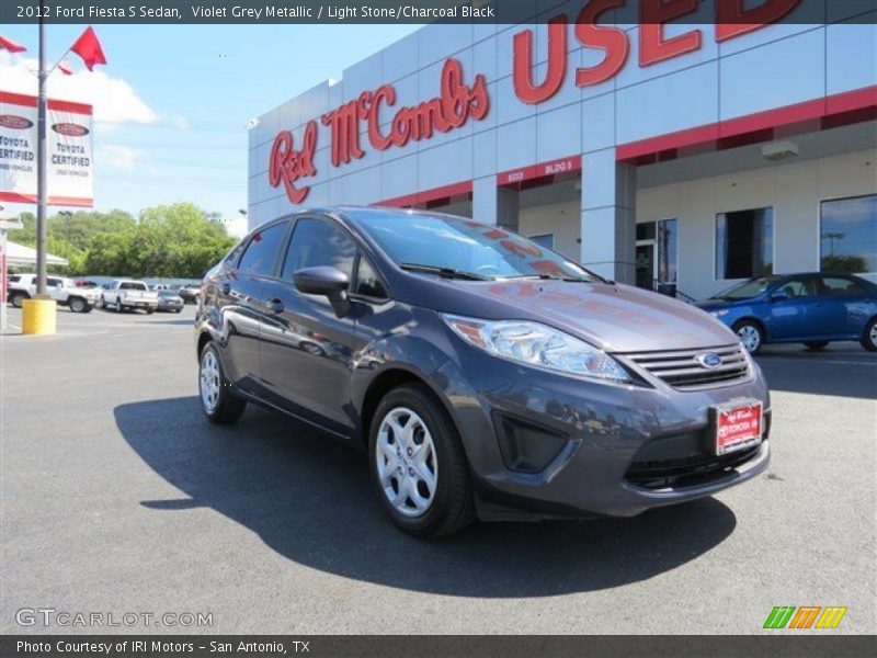 Violet Grey Metallic / Light Stone/Charcoal Black 2012 Ford Fiesta S Sedan