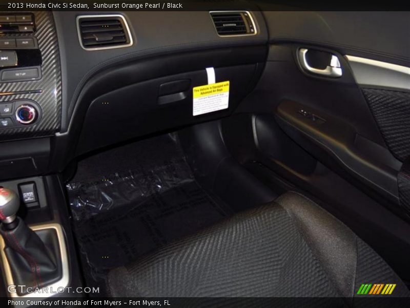 Sunburst Orange Pearl / Black 2013 Honda Civic Si Sedan
