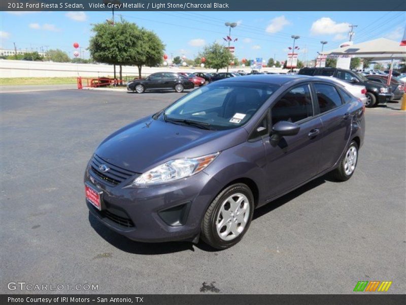 Violet Grey Metallic / Light Stone/Charcoal Black 2012 Ford Fiesta S Sedan