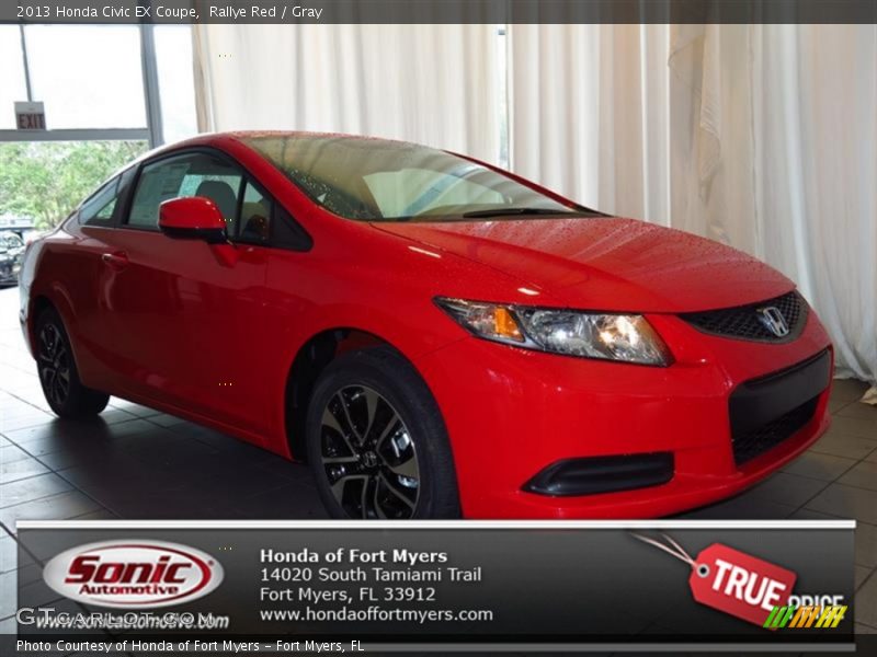 Rallye Red / Gray 2013 Honda Civic EX Coupe
