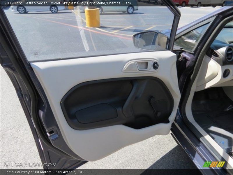 Violet Grey Metallic / Light Stone/Charcoal Black 2012 Ford Fiesta S Sedan
