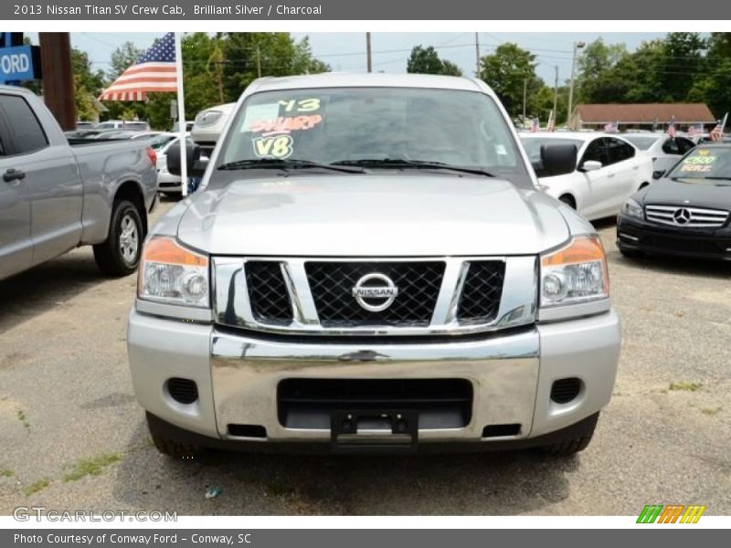 Brilliant Silver / Charcoal 2013 Nissan Titan SV Crew Cab