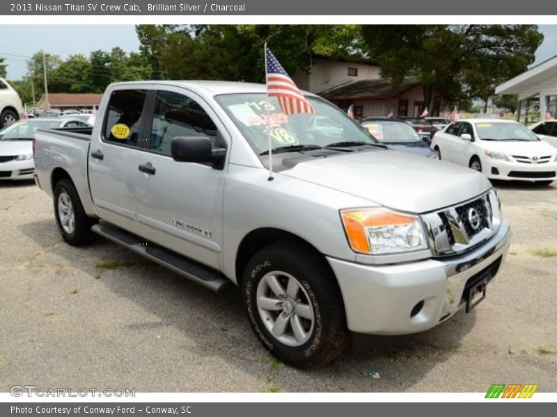 Brilliant Silver / Charcoal 2013 Nissan Titan SV Crew Cab